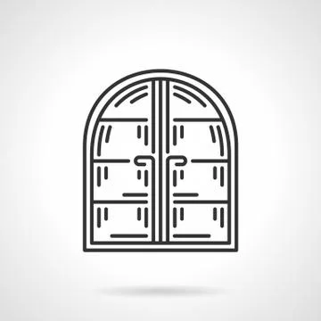 Arc window black line vector icon Stock Illustration