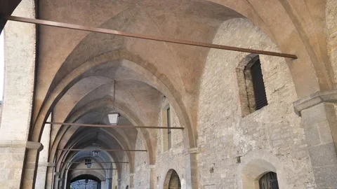 Arcade in Bergamo upper Stock Footage 247615376