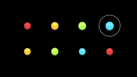 Arcade buttons pulsing on black background overlay 4K 스톡 동영상 337062415