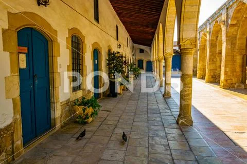 Arcade of Church of Saint Lazarus in Larnaca, Cyprus. Stock Photos