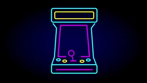 Arcade Claw Machine Front Neon Stock Footage 335632782