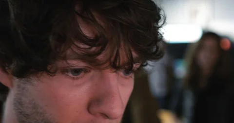 Arcade: Close Up Man Playing Pinball Stock Footage 107945591