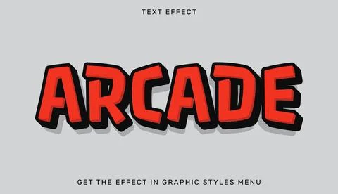 Arcade editable text effect in 3d style Illustration
