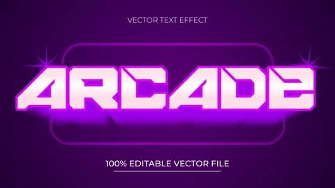 Arcade editable text effect suitable for cyber and gaming Stock Illustration