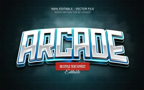 Arcade esport style text effect editable Stock Illustration