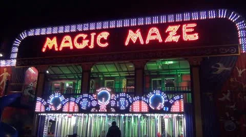 Arcade flashing lights maze Stock Footage 22308459