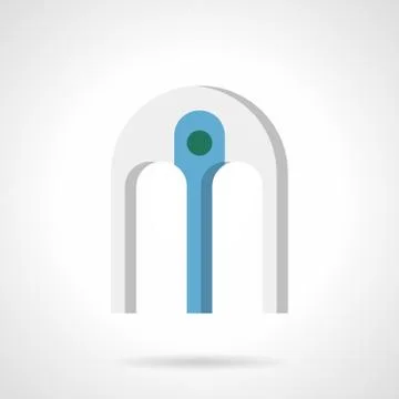 Arcade frame flat color vector icon Stock Illustration