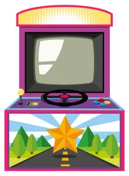 Arcade game box with screen and wheel Stock Illustration