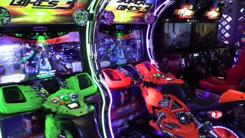 Arcade game Centre for children Stock Footage 251744444