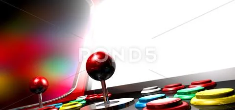 Arcade game with illuminated screen Stock Illustration