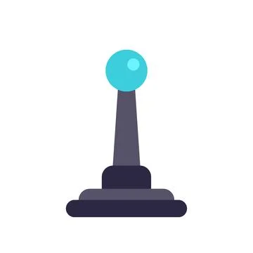Arcade game joystick control flat icon on white Stock Illustration