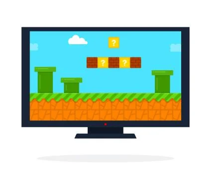 Arcade game on the LCD panel flat isolated Stock Illustration