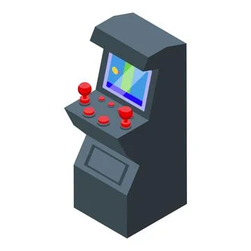 Arcade game machine displaying game over screen showing concept of losing Illustrazione stock