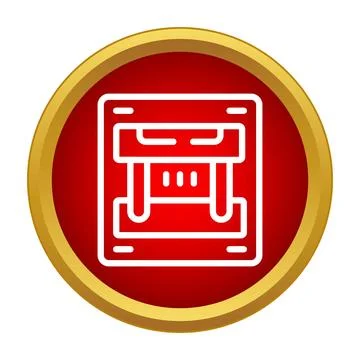 Arcade game machine icon on red button Stock Illustration