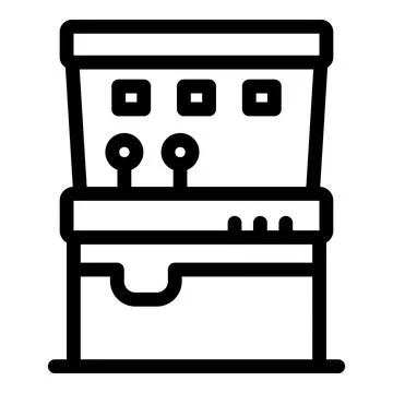 Arcade game machine playing console gaming outline icon vector Stock Illustration