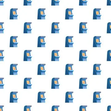 Arcade game machine retro style seamless pattern 库存插图