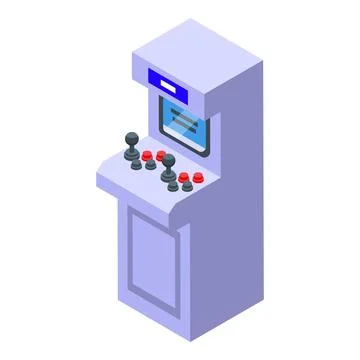 Arcade game machine standing on white background Stock Illustration