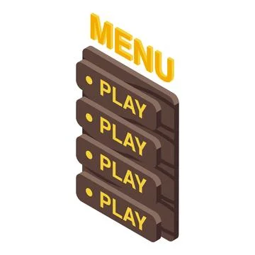 Arcade game menu showing multiple play buttons Stock Illustration