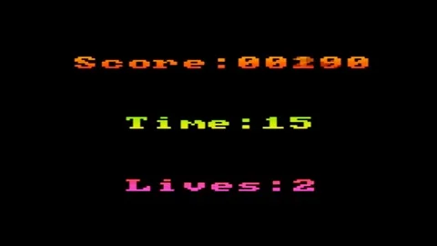 Arcade game score time lives Stock Footage 87430185