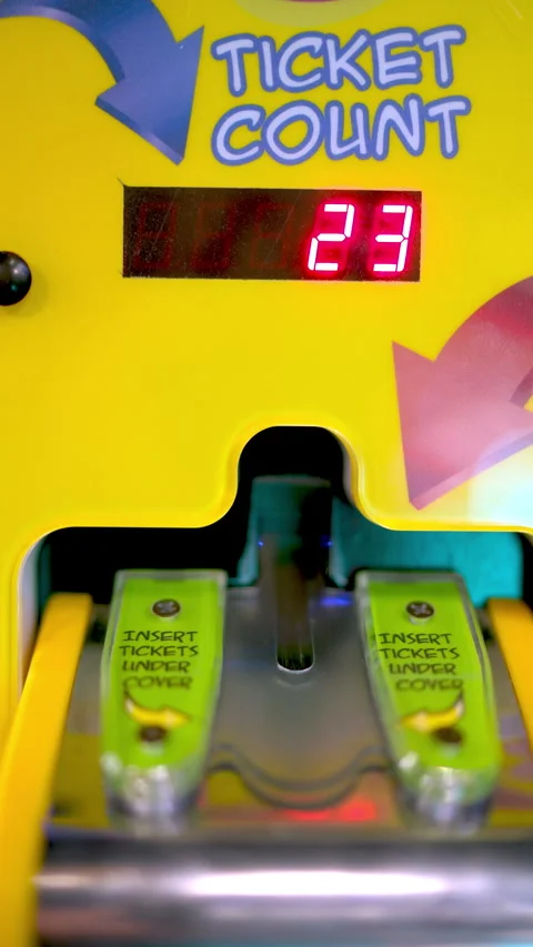 Arcade game ticket counter rapidly increasing Stock Footage 312015540