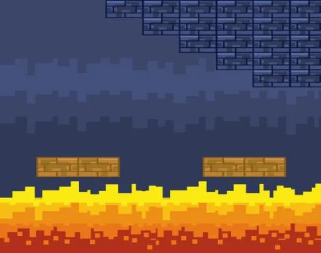 Arcade game world and pixel scene design  vector illustration イラスト素材