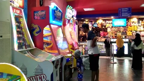 Arcade game zone area Stock Footage 214126671