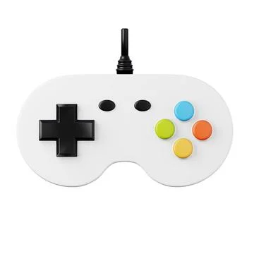 Arcade gamepad joystick controller high quality 3D render illustration icon. Illustrazione stock