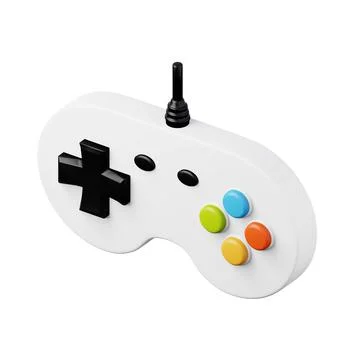 Arcade gamepad joystick controller high quality 3D render illustration icon. Stock Illustration