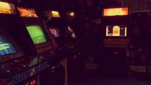Arcade Games Vintage Stock Footage