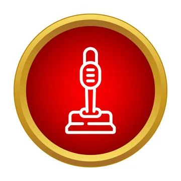 Arcade joystick game controller vector icon in circle Stock Illustration