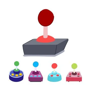 Arcade joystick vector illustration collection for gaming concept Stock Illustration
