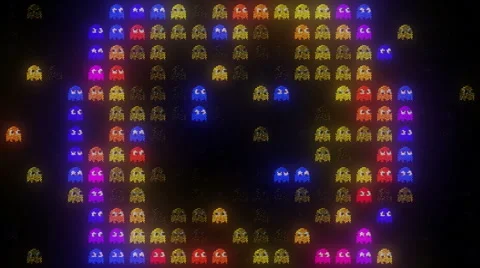 Arcade LED Exploding Ghosts Video stock 48989572