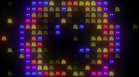 Arcade LED Exploding GhostsHD Video stock 48989831
