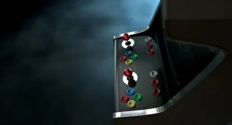 Arcade Machine Dramatic View Stock Illustration