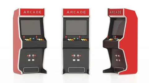 Arcade machine isolated on white background. 3D illustration Illustration