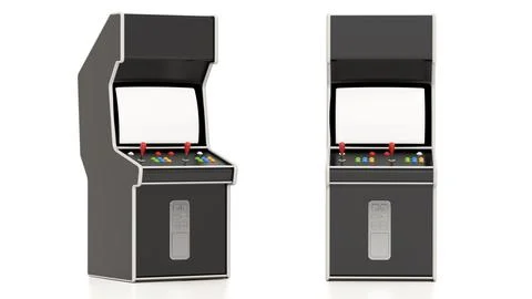 Arcade machine isolated on white background. 3D illustration Illustrazione stock