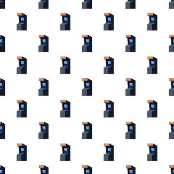 Arcade machine retro gaming pixel art pattern Stock Illustration