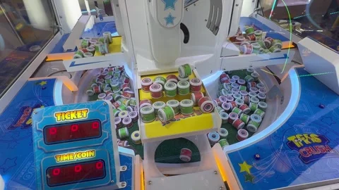 Arcade Machine Ticket Redemption Games Prize Stock Footage 311055759