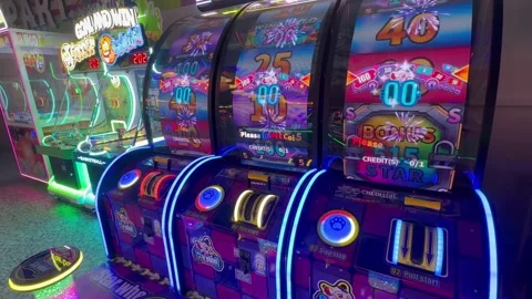 Arcade Machine Ticket Redemption Games Prize Stock Footage 311056343