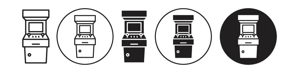 Arcade machine vector set collection for web Stock Illustration