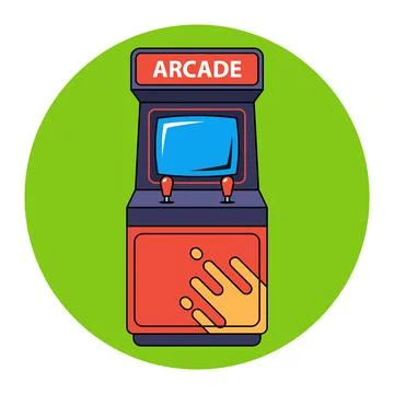 Arcade machine on a white background. game from 80s. Stock Illustration