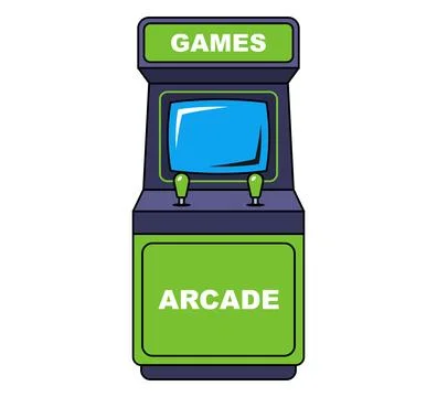 Arcade machine on a white background. game from 80s. Stock Illustration