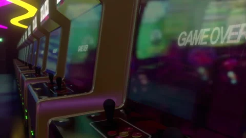 Arcade Machines Flythrough Stock Footage 169929333