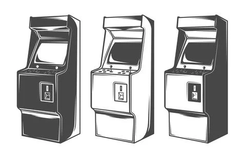 Arcade machines vector illustrations Stock Illustration