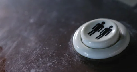 Arcade: Man Pushes Button To Start Video Game Stock Footage 107945129