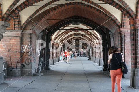 Arcade of the Oberbaum Bridge, Berlin, Germany Stock Photos