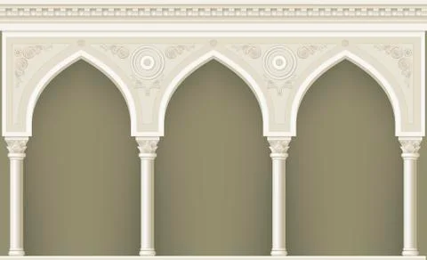 Arcade in oriental style Stock Illustration