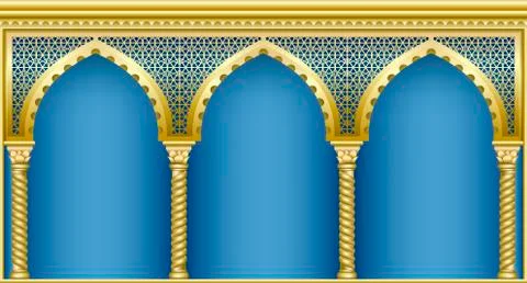 Arcade in oriental style Stock Illustration