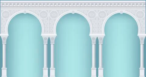 Arcade in oriental style Stock Illustration
