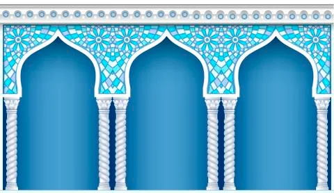 Arcade in oriental style Stock Illustration